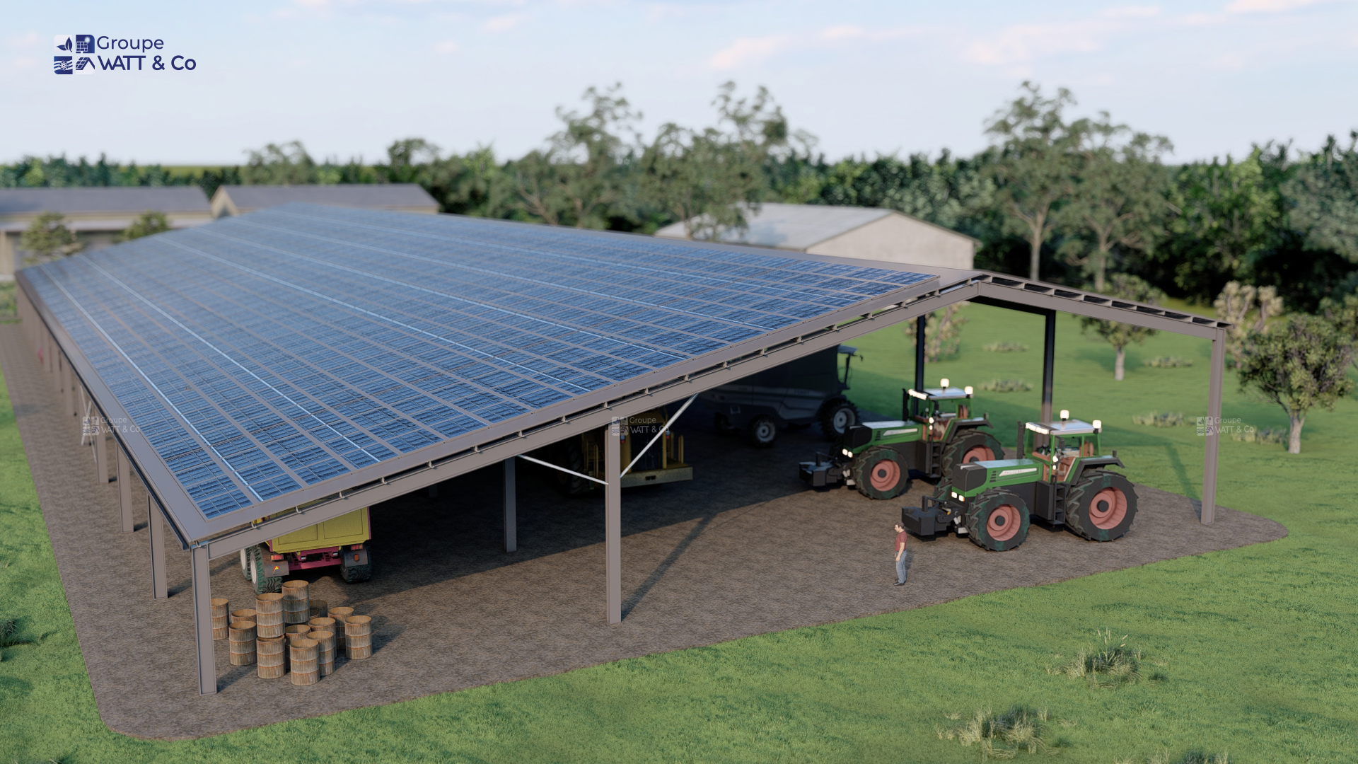 Bâtiment photovoltaïque financé 2475 m² agriculteur