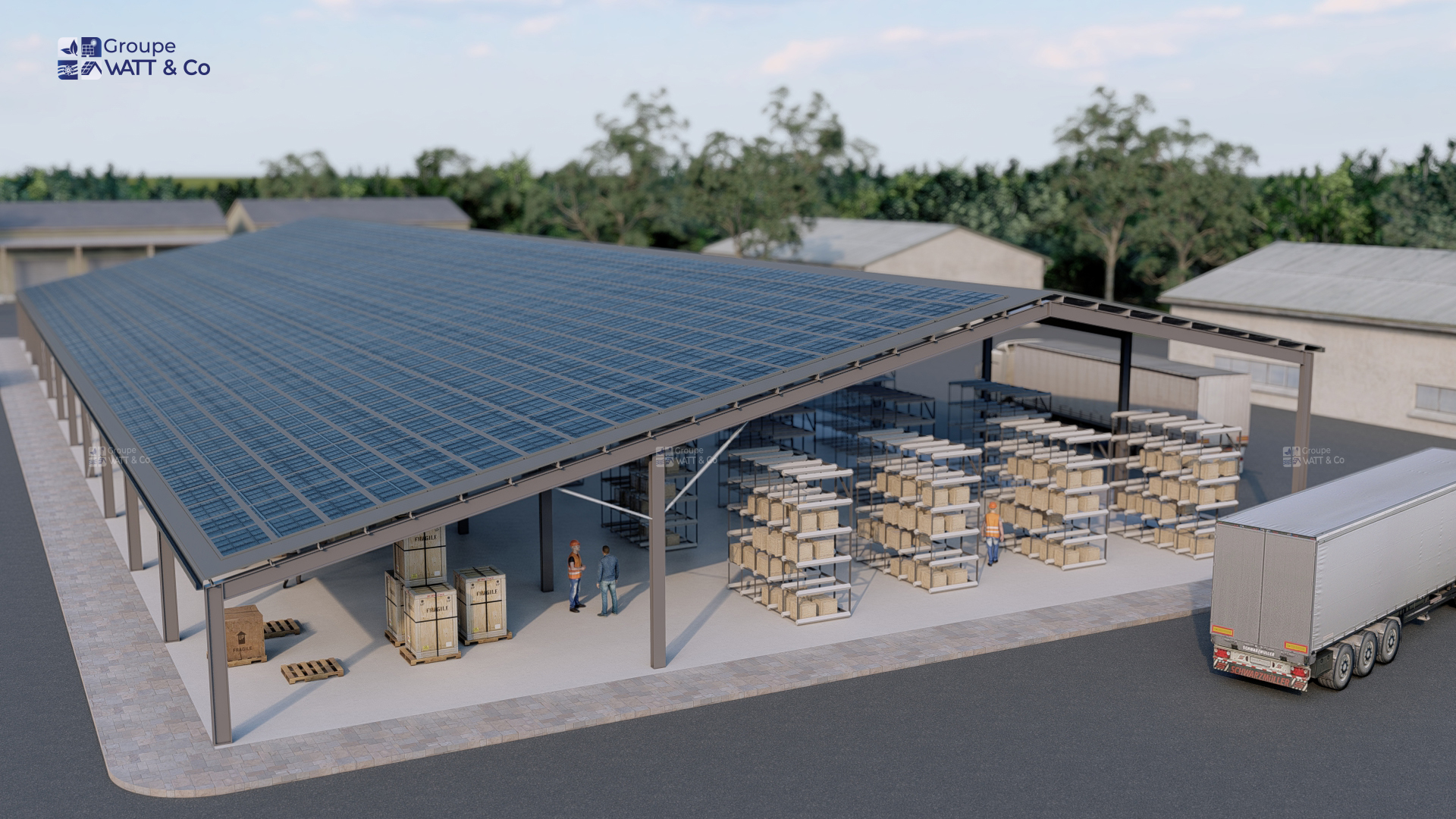 Bâtiment photovoltaïque financé industriel 2475 m2