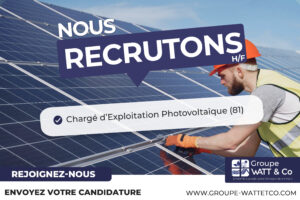 Recrute Chargé d'Exploitation Photovoltaïque